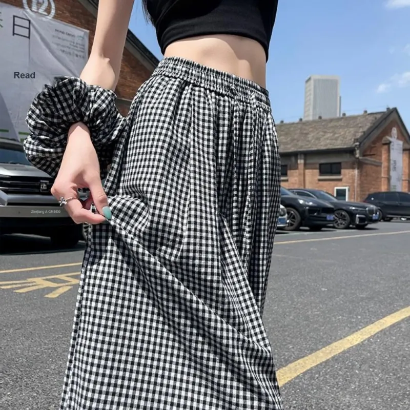 IDLE SOUL Casual Pants Women's Plaid-2