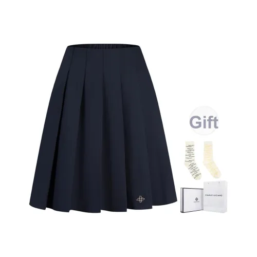 Charlie Luciano Темно-синий Синий Коробка + Носки Случайный Стиль Женские Повседневные Юбки Короткие