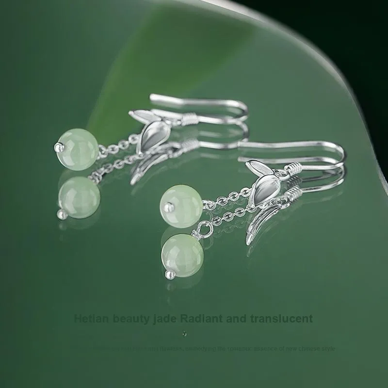 Branded Jewelry Earrings Green Jade Women's-5