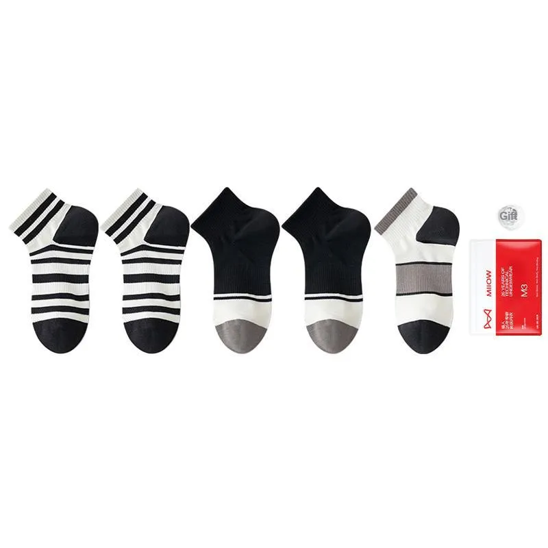 MIIOW Ankle Socks Men's Shopping Bag 5 Pack-3