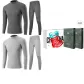 Mock Neck 2-Piece Underwear Set (Dark Gray+Light Gray) 100% cotton Antibacterial/Premium Gift Box Set