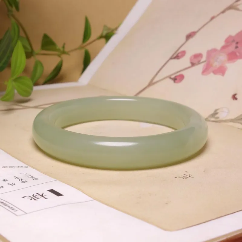 Artisan Lock Heart Jade Hetian Jade Bangles Green Jade Women's-4
