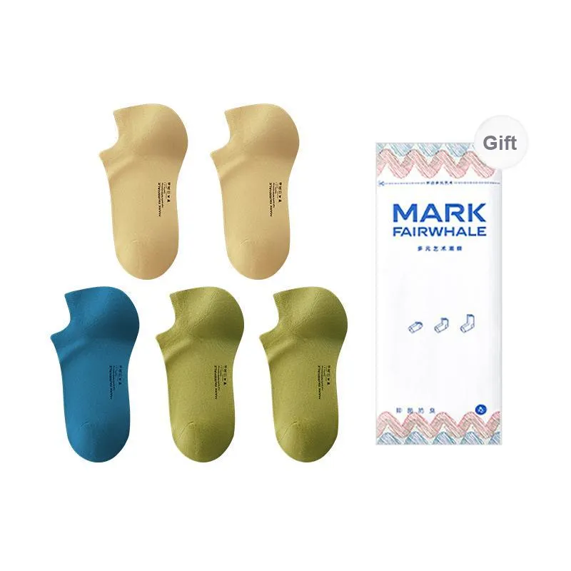 FAIRWHALE No Show Socks Men's 5 Pack-6
