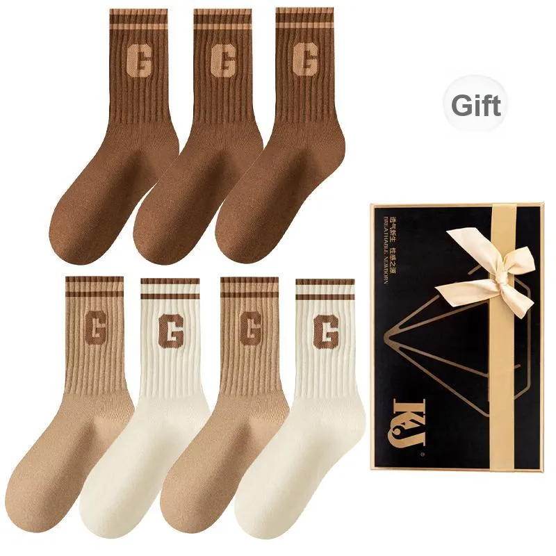 KJ Mid Calf Socks Women's Gift Box 7 Double Packs-1