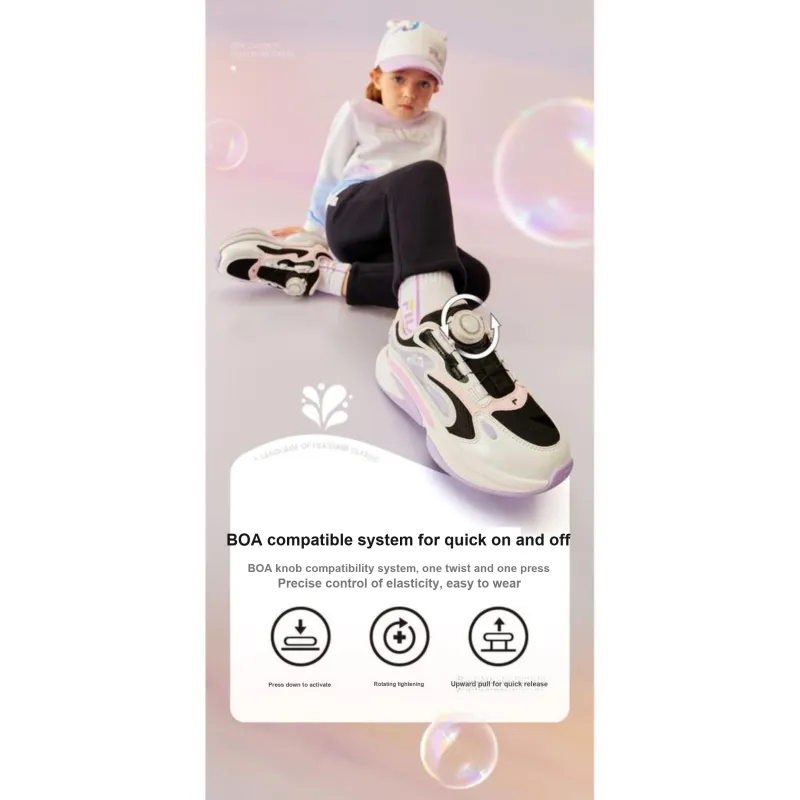 FILA KIDS Cushioning Low Top Kids' Running Shoes Snow Lilac Teenagers-5