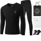 Crew Neck Set (Black) 100% cotton Antibacterial/Includes 2-Pack Cotton Socks+Shopping Bag
