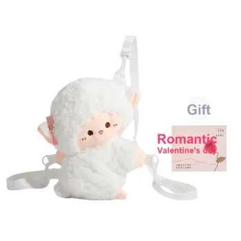 Duoluplo Doron Paul Plush One Shoulder Crossbody Backpack Regular Women's White