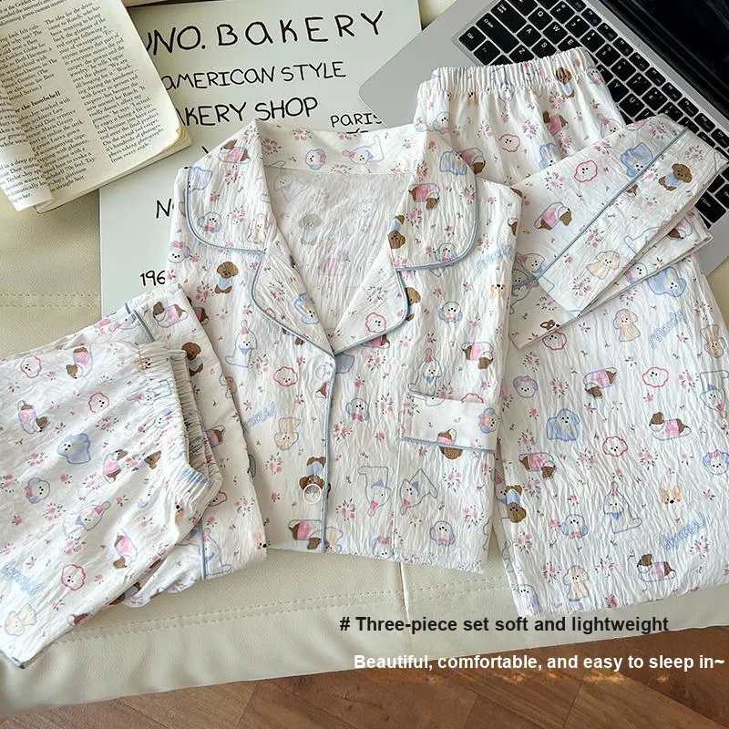 XIAFENYAN Pajama Set Women's Apricot-7