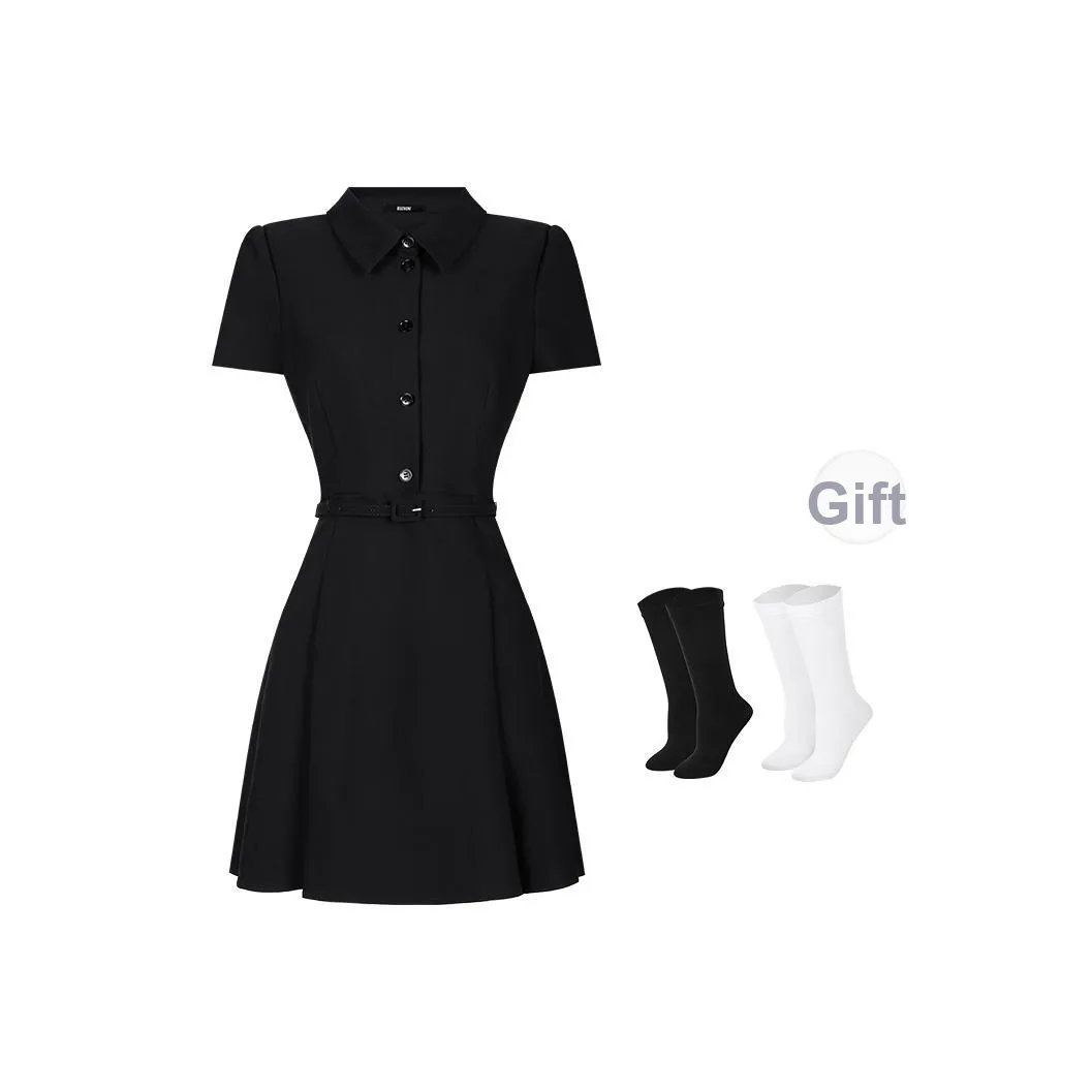 BSEVENI Короткое платье с короткими рукавами женское