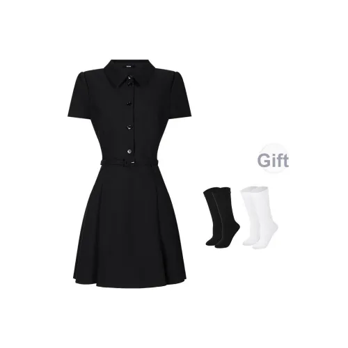 BSEVENI Короткое платье с короткими рукавами женское