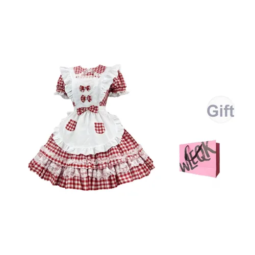 CTRTRC Красная клетка Женские Лолита Платья