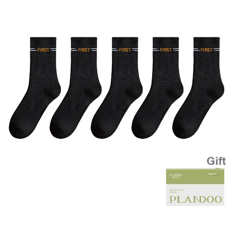 PLANDOO Mid Calf Socks Men's Shopping Bag 5 Pack-9