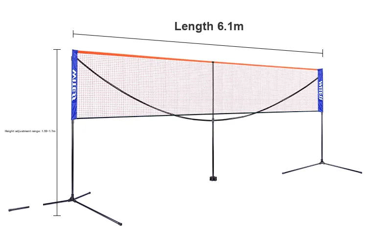 WITESS Foldable And Portable Badminton Nets Alloy Tube Indoor And Outdoor 2.1m 6.1 Beige-37