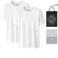 Crew Neck Short-Sleeved (White+White) 100% cotton Skin-Friendly/Moisture-Wicking Breathable