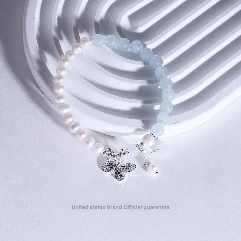 IDOKAWA Freshwater Pearl Bracelets Women's Blue-2