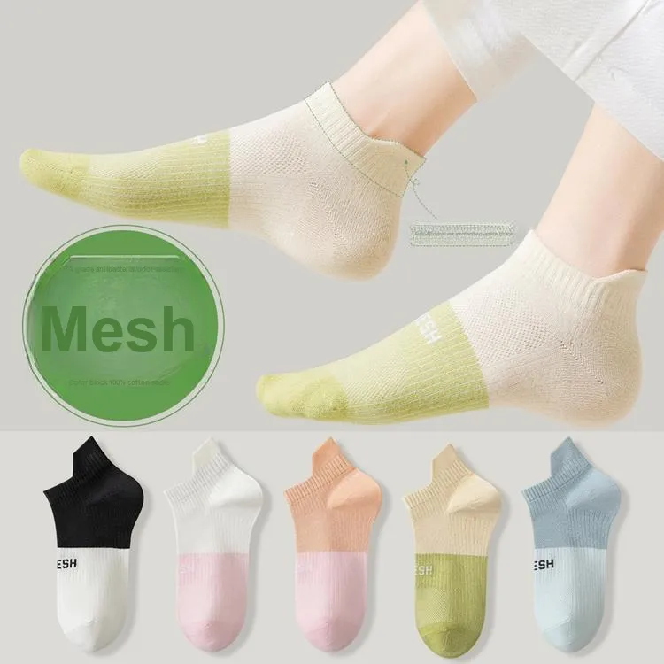 H-YXIANG No-Show Socks Women's 5 Pack Mixed Color-1