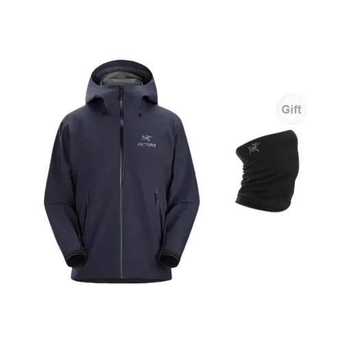 Arcteryx Beta Series Windbreaker Jackets Men Blue With Free Scarf