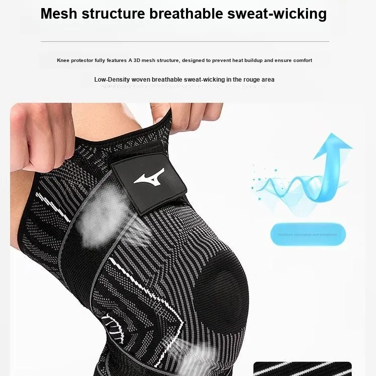 Mizuno Running Fitness Unisex Polyester Polyamide Elastane Silicone Knee Pads-2
