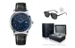 Stainless Steel Case Blue Dial Black Strap