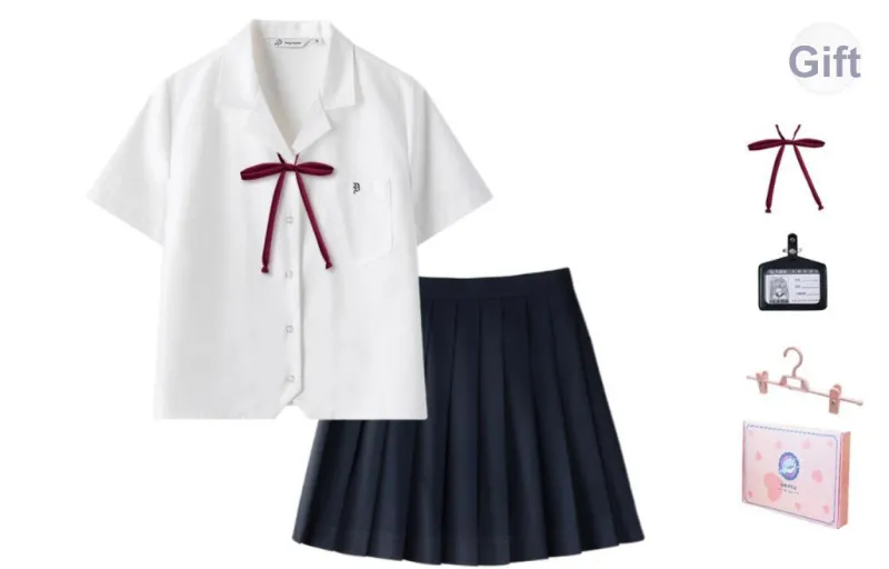 Tokyo Season Uniform Women's Gift Box Set White+Navy Blue-0