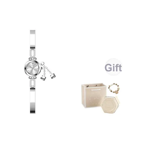 GCCLIYO Кварцевый механизм стальной ремешок женские часы серебристый циферблат