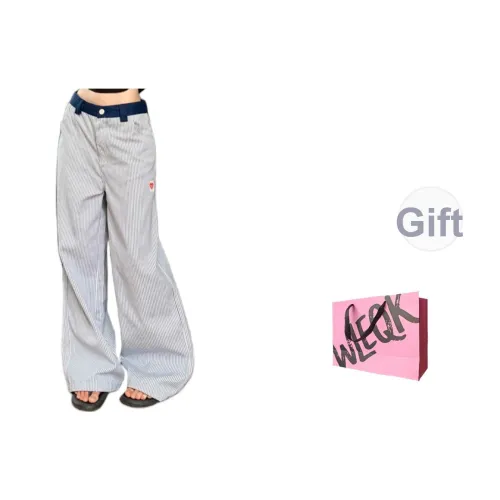 CTRTRC Синие полосы Узор Женские Повседневные брюки