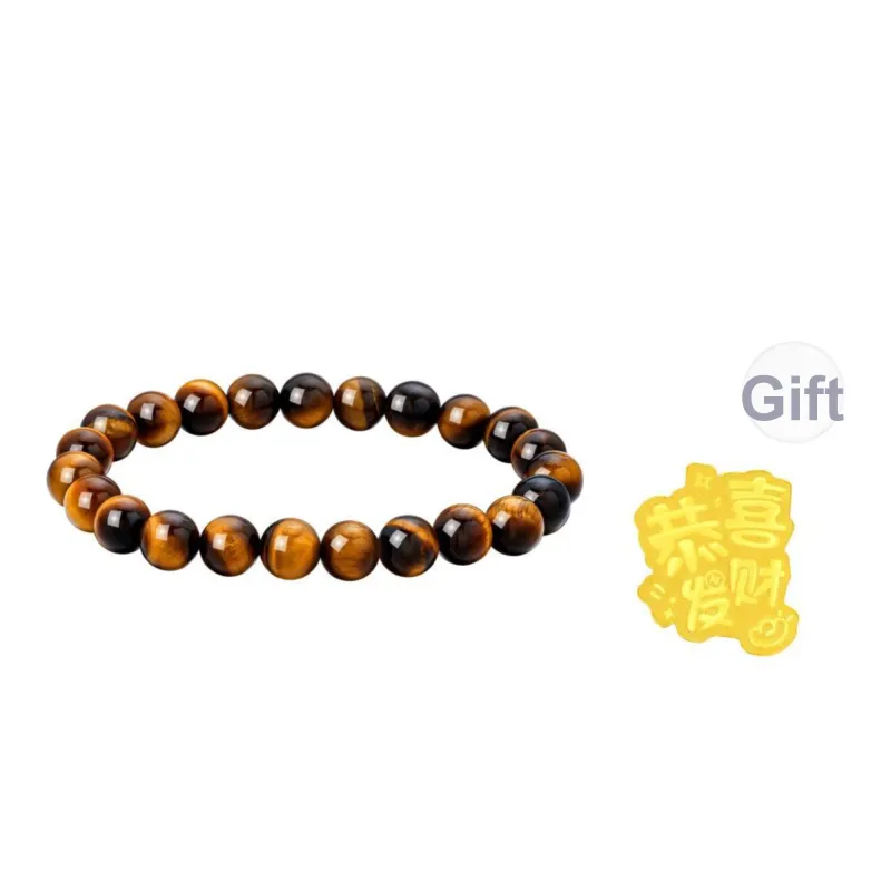 Lao Feng Xiang Tiger's Eye Stone Bracelets Unisex-0