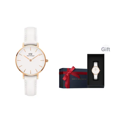 Daniel Wellington DW Watch Girl Женские часы Кварцевый механизм 28 мм Белый циферблат Ремешок из натуральной кожи