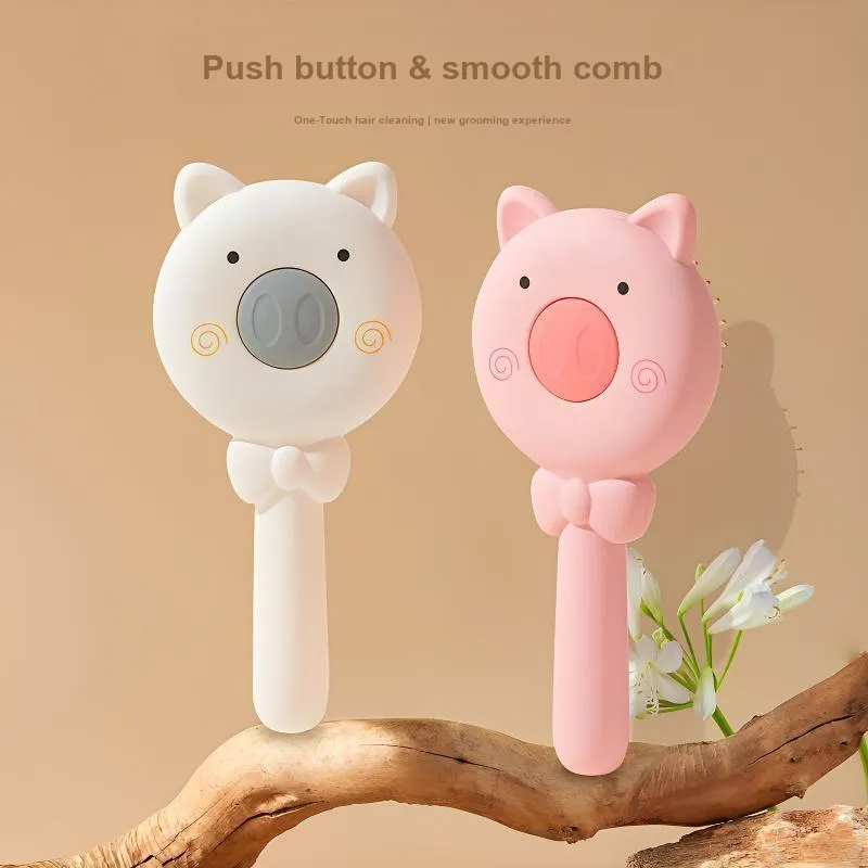 Love Of Wormwood One Touch Push Button Air Cushion Comb Magnetic Retractable-1