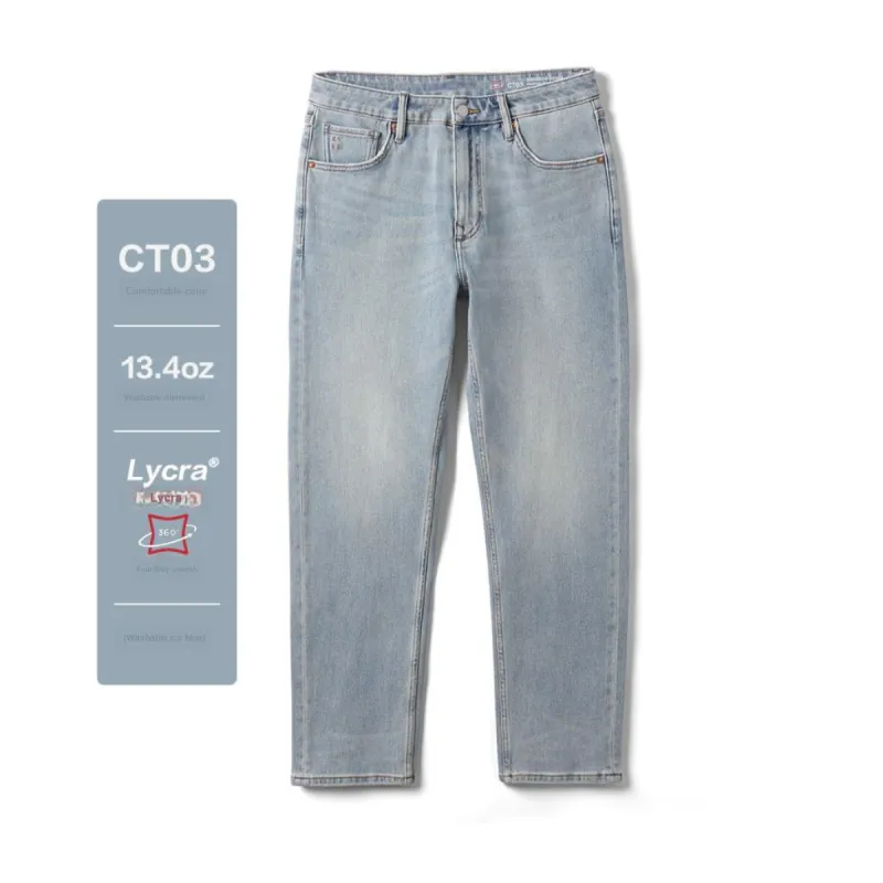 SIMWOOD Jeans Men's Washable Ice Blue-9