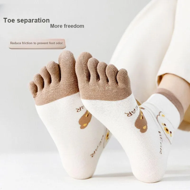BEAR UNION Mid Calf Socks Women's Combo Set-5