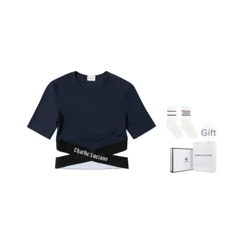 Charlie Luciano T-Shirt Женская Темно-синяя