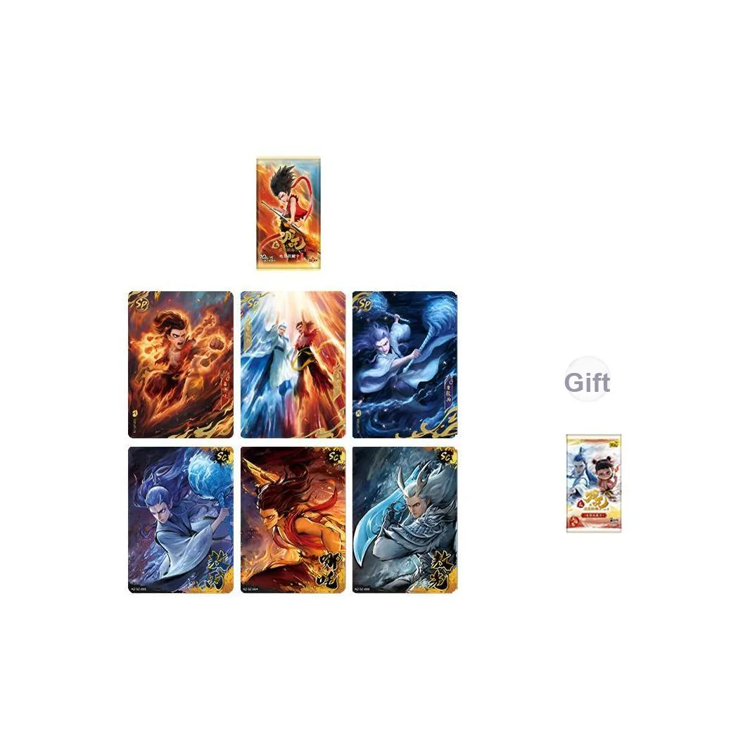 KAYOU Ne Zha Волшебный ребенок взбалтывает море Фильм Коллекционная карта BATTLE Лазурь Пачка Vol. 2 IP Аниме Карточки 5 Пачка Сумка