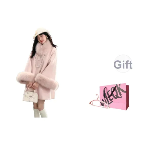 WLEQK Розовое Женское Пальто