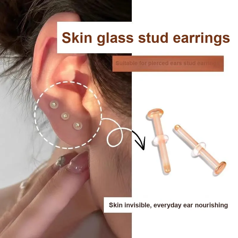 LNIEER Glass Stud Earrings Women's-5