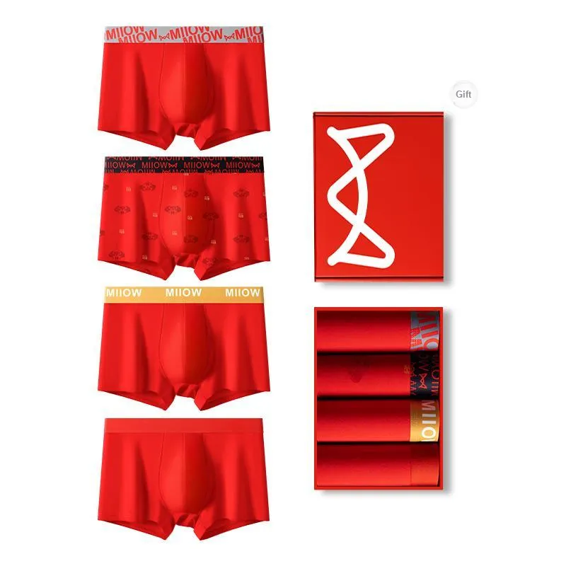 MIIOW Underpants Men's 4 Pack Red-7
