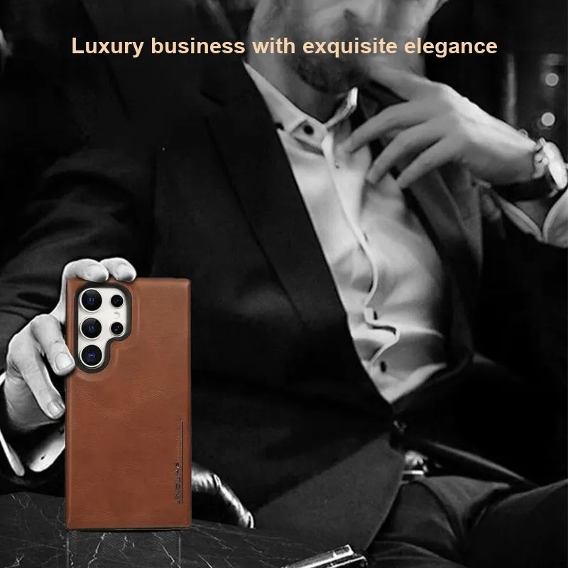 MOWEITU Leather Material Magnetic Phone Cases Compatibility Samsung S23/S23 Plus/S23 Ultra/S24/S25-24