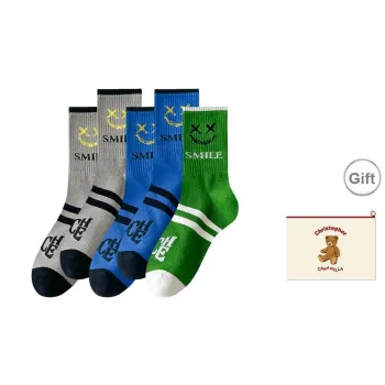 Caramella Mid Calf Socks Men's Shopping Bag Combo Set