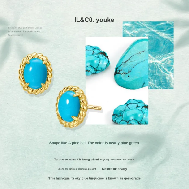 IL&CO. Turquoise Stud Earrings Women's-3