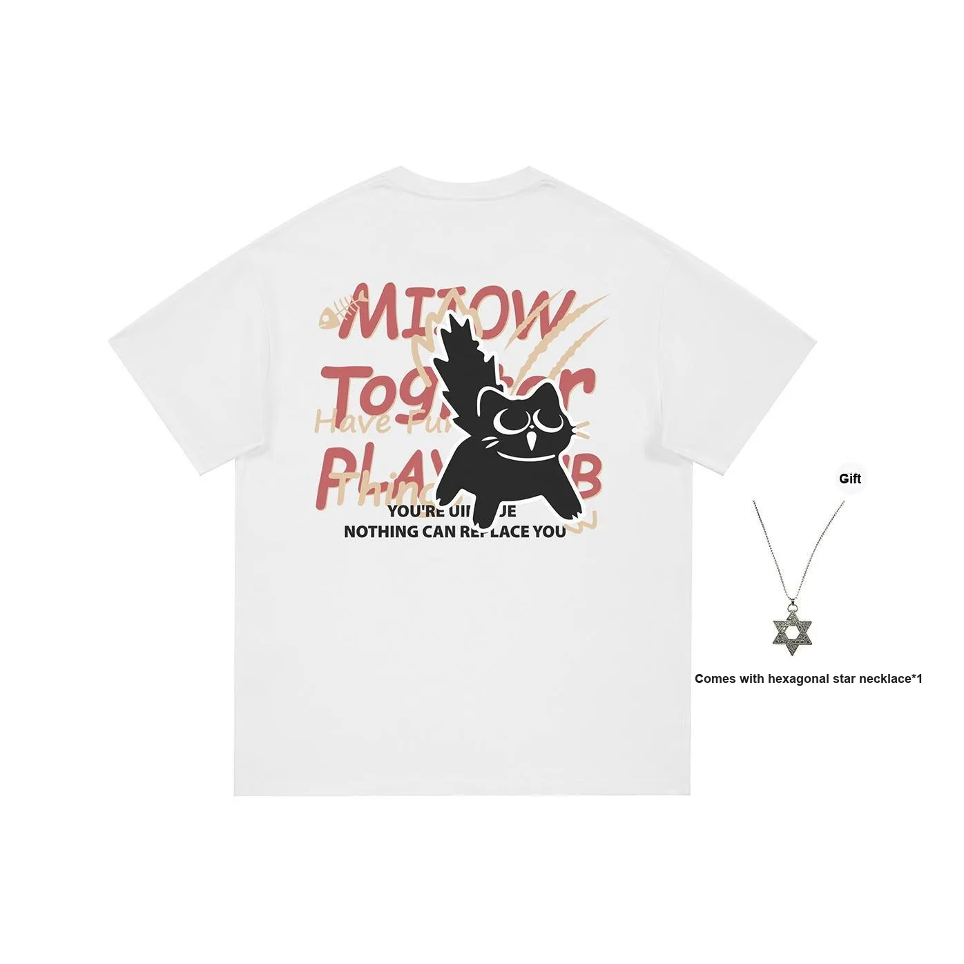 MIIOW T Shirt Comes With Trendy Necklace Unisex