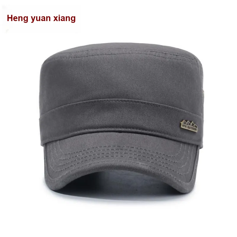 H YXIANG Cotton Flat Top Hat Men's-6