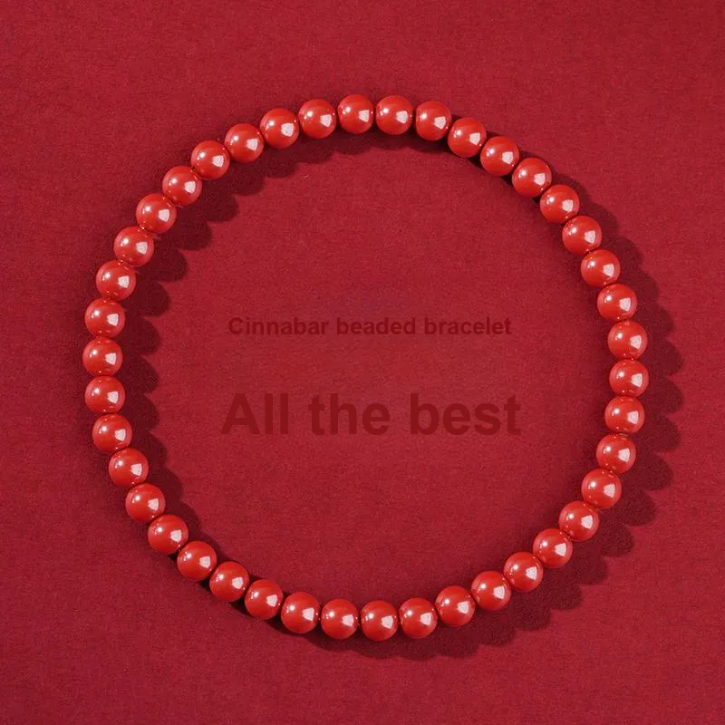 With The Heart Of The Jade Reconstructed Cinnabar Bracelets Women's-1