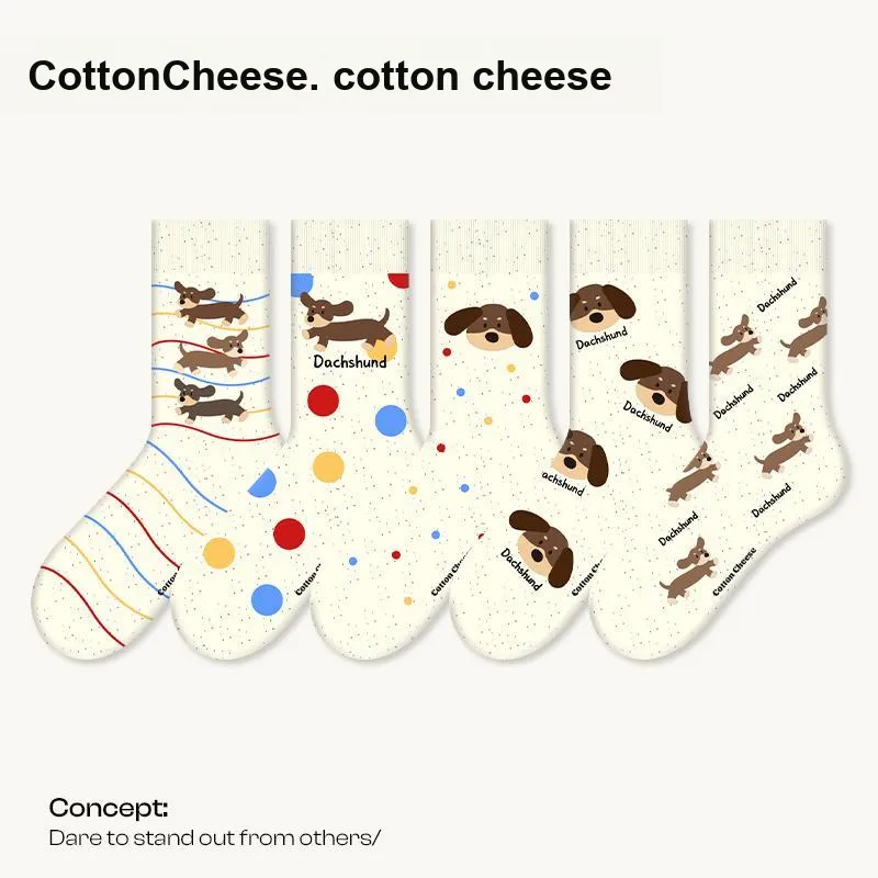 COTTON CHEESE Mid Calf Socks Women's-2