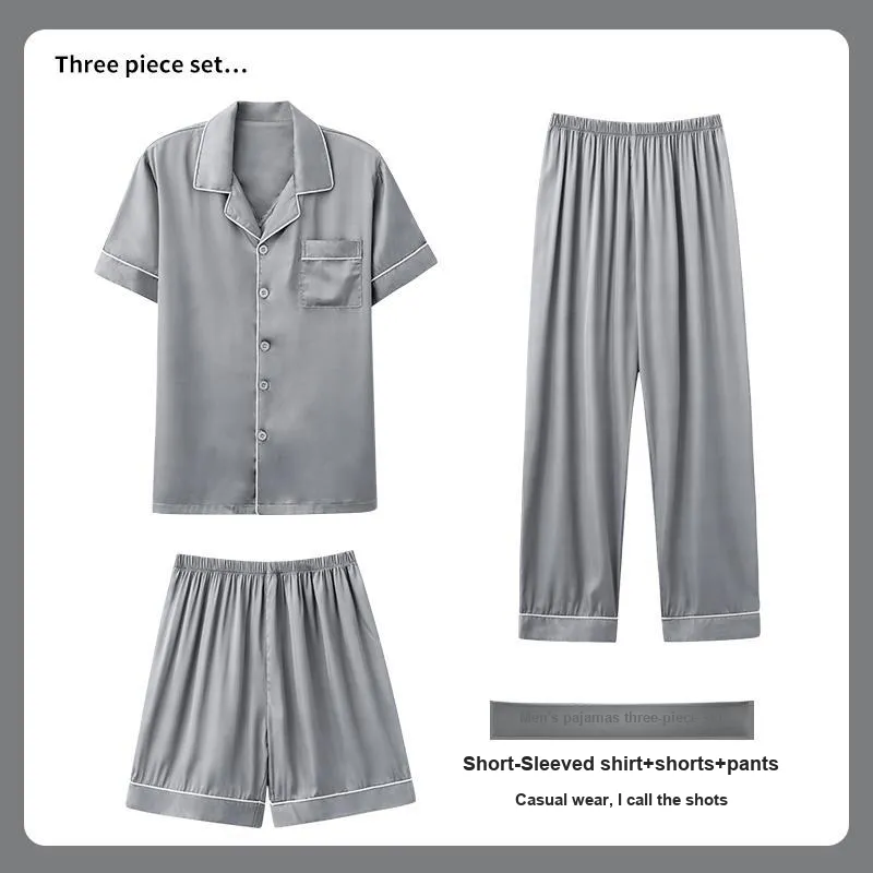 MIIOW Cool One Summer Series Pajama Set Men's Silver Gray-1