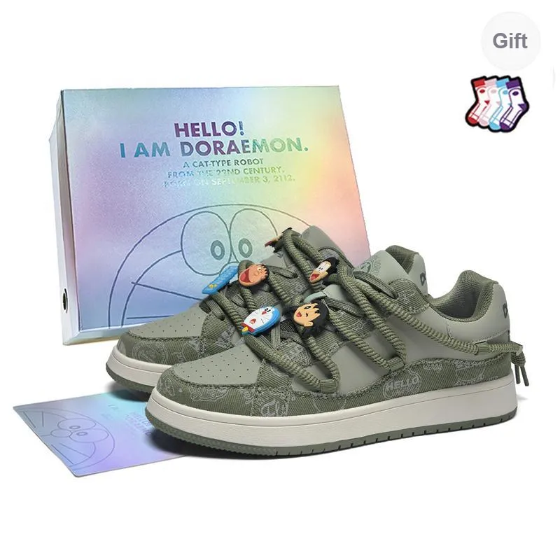 DoraemonA Box Limited Edition Puffy Shoes Low-Top Skateboard Shoes Unisex-215