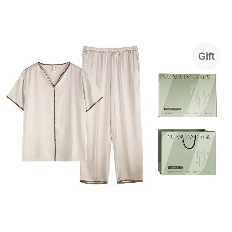 Xuan Liang Pajama Set Women's Gift Box Set Tea Gray-0