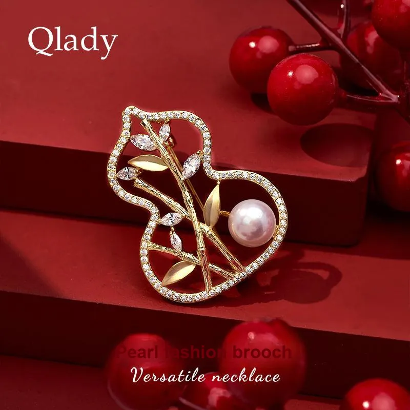 QLADY Pearl Brooches Women's-1