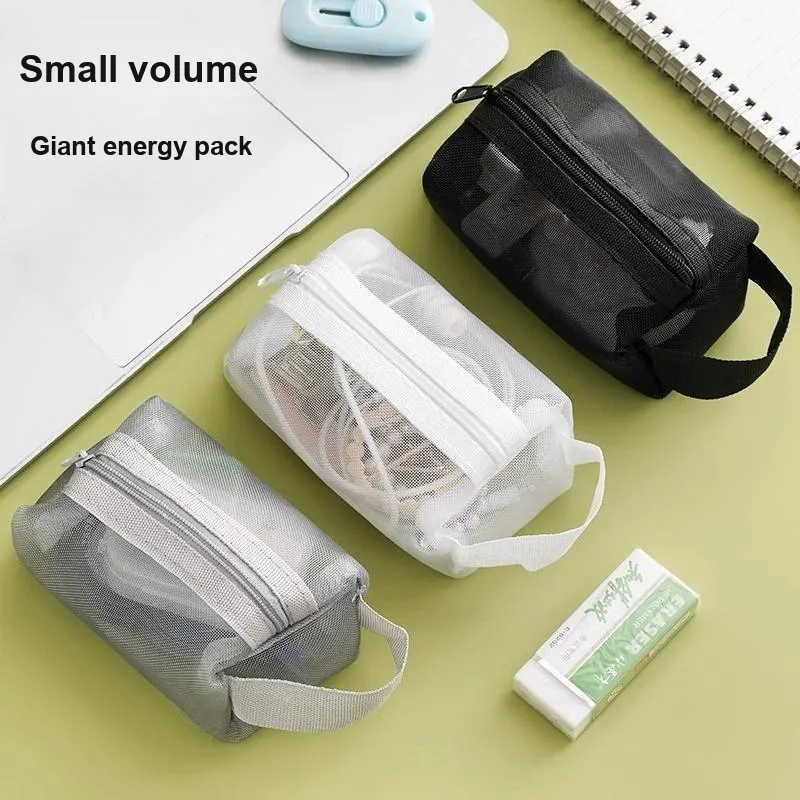 Yan Family Home Desktop Cosmetics Storage Bag Transparent Breathable Small Item Organizer Portable-1