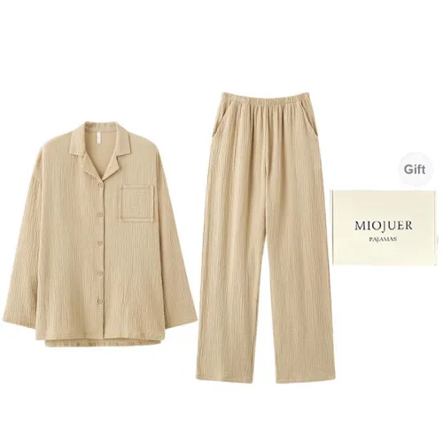 MIOJUER Pajama Set Women's Gift Box Set Khaki
