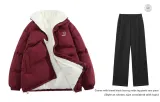 Burgundy Puffer Jackets (Comes with Casual Pants)